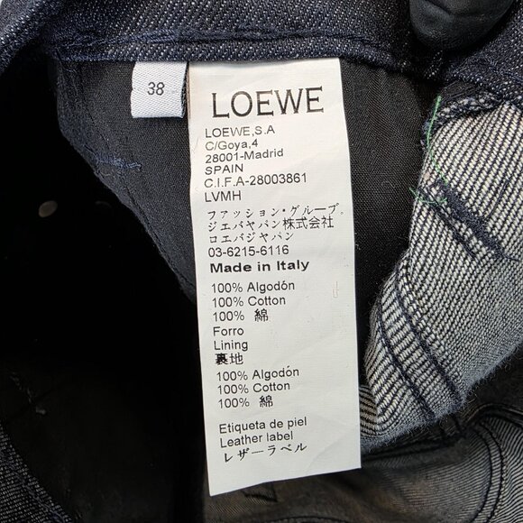 Loewe Jeans Womens 38 Blue Denim Straight Leg Made in Italy Button Fly Designer - Picture 12 of 14